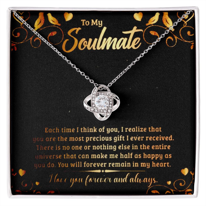 To My Soulmate, I Love You Forever and Always | Love Knot Necklace