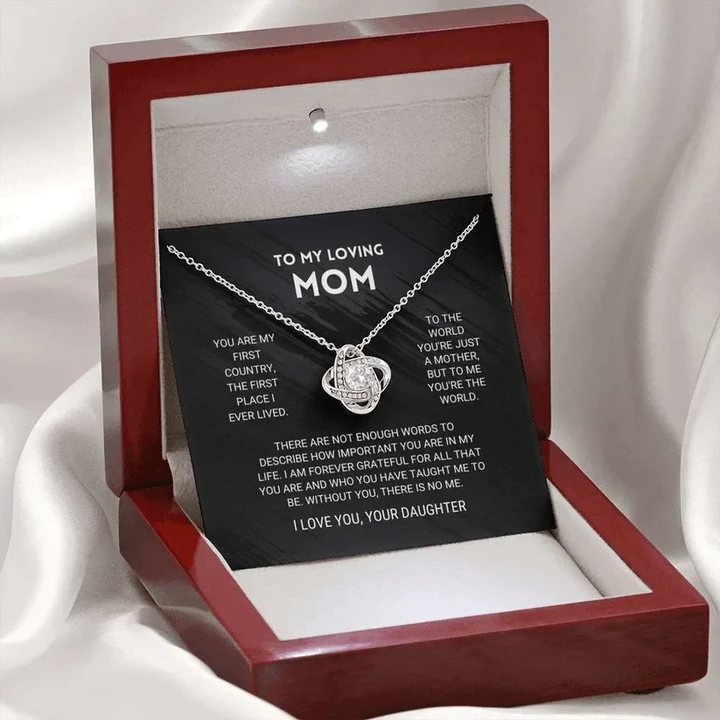 Mom - You're The World - Love Knot Necklace
