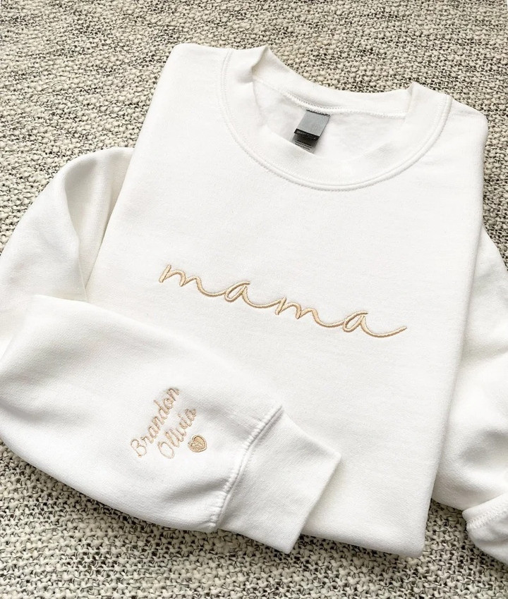 Custom Mama Embroidered Sweatshirt With Kids Names