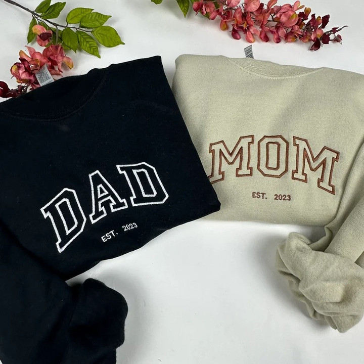 Mom & Dad Matching Embroidered Sweater