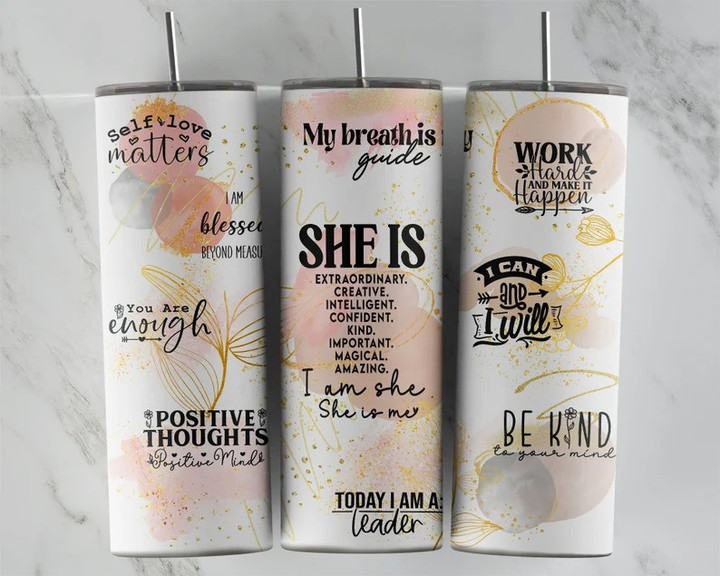 Mother's Day Daily SHE IS Affirmation Tumbler