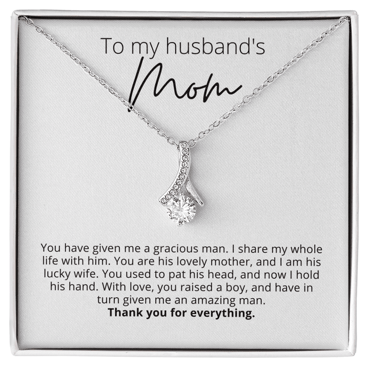 To My Husband's Mom, Thank You for Everything - Pendant Necklace - For Your Mother In Law