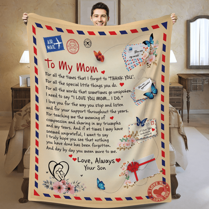 Mom - Personalized Giant Post Card Blanket