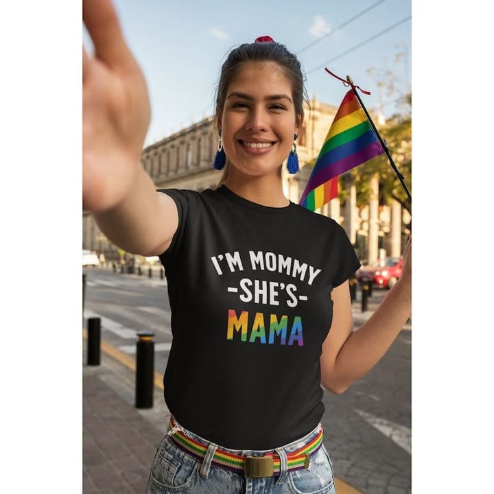 I'm Mommy She's Mama LGBT Shirt. Lesbian Mom Shirt, LGBT Gifts for Lesbian Mom