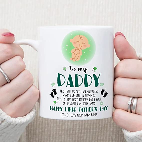 To My Daddy This Fathers Day I'm Snuggled Warm And Safe Ultrasound Mug
