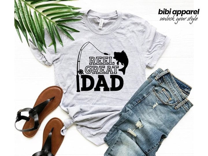 Reel Great Dad T-shirt - Fishing Shirt | Funny Dad Shirt | Husband Gift Shirt