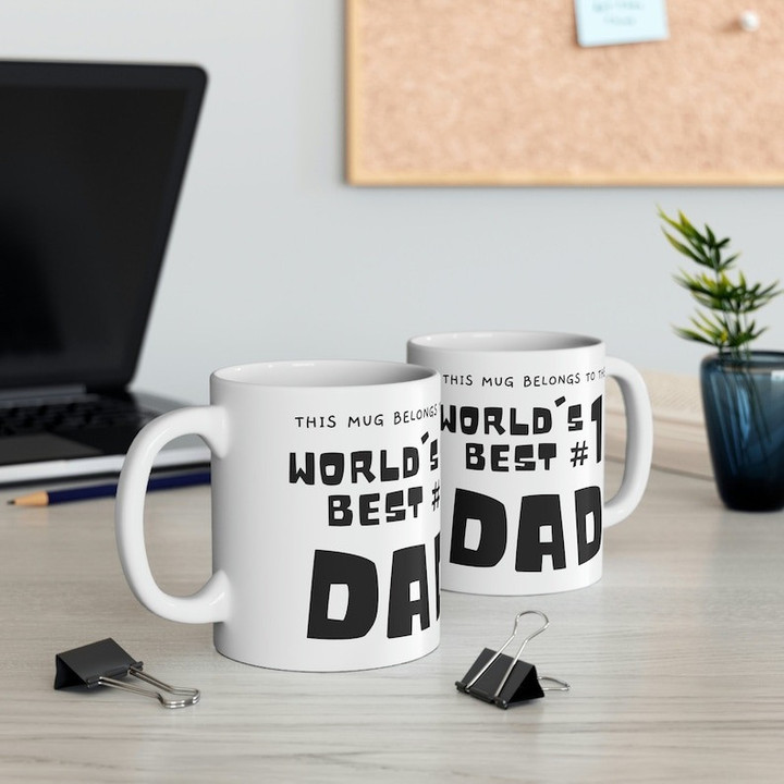 World's Best Dad Ceramic Mug, Fathers Day Gift from Daughter
