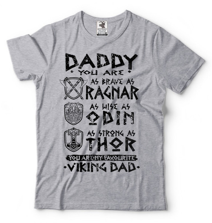 Viking Dad T-Shirt Funny Viking Valknut Thor Odin Father's Day Gift Nordic Runes T-Shirt