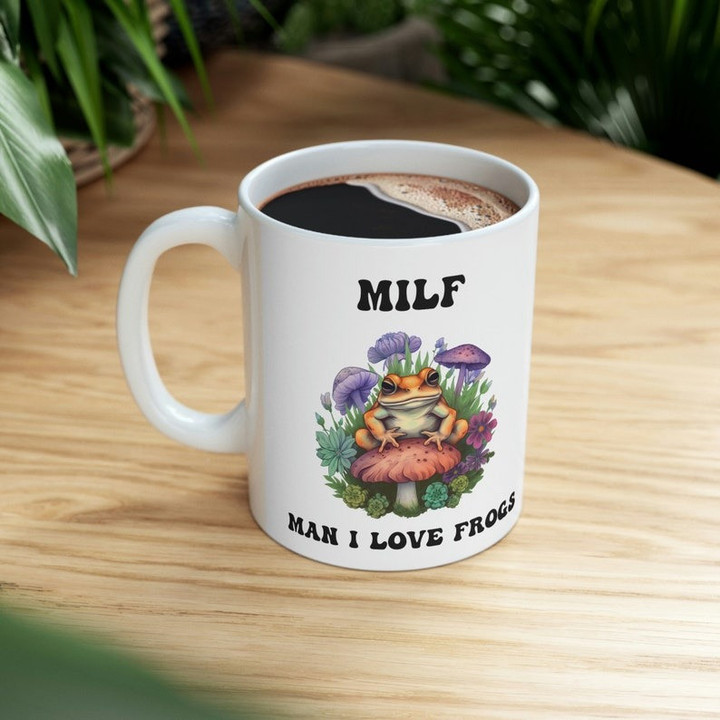 Frog Coffee Mug | Frog Mug | Cottagecore Mug | Frog Gift | Cute Frog | Cottagecore Frog Mug | MILF Coffee Mug