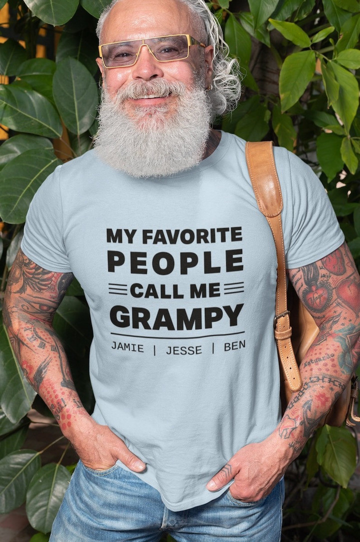 Fathers Day Gift for Grampy Father's Day Shirt for Grandpa Custom tshirt from Grandchildren Gifts