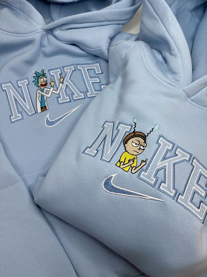 Rick and Morty Embroidered Matching Set Sweatshirt, Hoodie