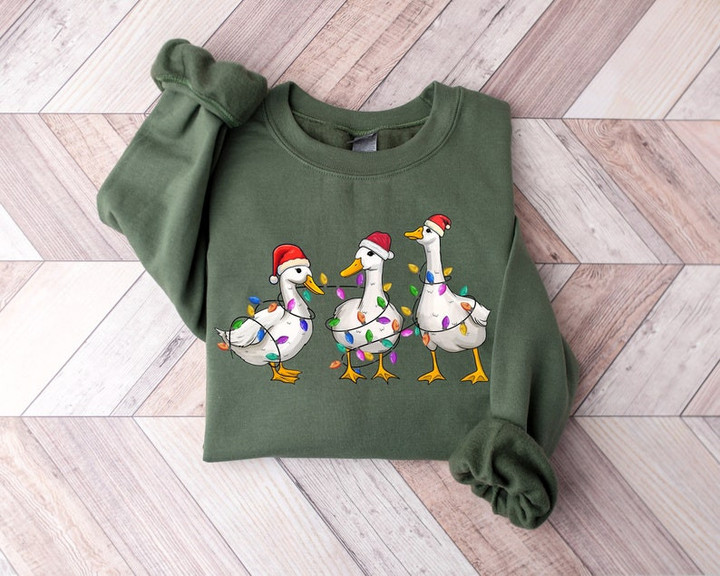 Silly Goose Christmas Sweatshirt, Silly Goose University Christmas Shirt, Christmas Goose Shirt, Christmas Lights Silly Goose Sweatshirt