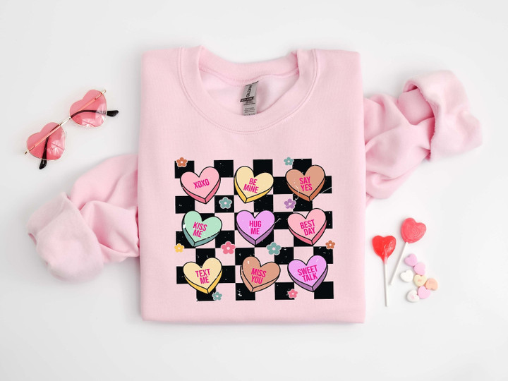 Be Mine Sweatshirt, Conversation Hearts Shirt, XOXO Sweatshirt, Valentines Day Shirt
