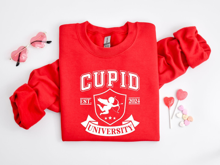 Valentines Sweatshirt, Cupid University Sweater, Valentines Day Shirt