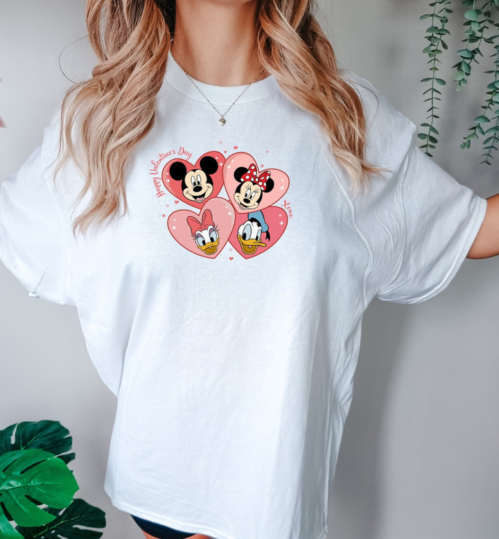 Happy Valentine's Day Comfort colors, Mickey And Friends Heart Shirt