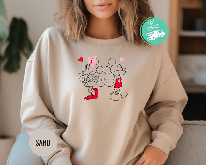 Disney Love Sweatshirt, Matching Valentines Shirt, Valentines Gift Lover Disney Tee