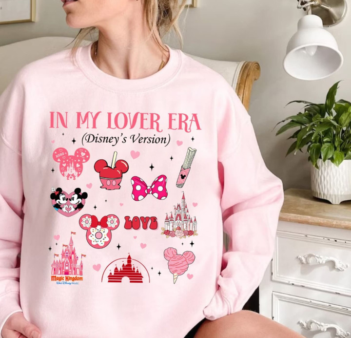In My Lover Era Sweatshirt, Disney Valentine's Day Shirts, Mickey Minnie Love Shirt