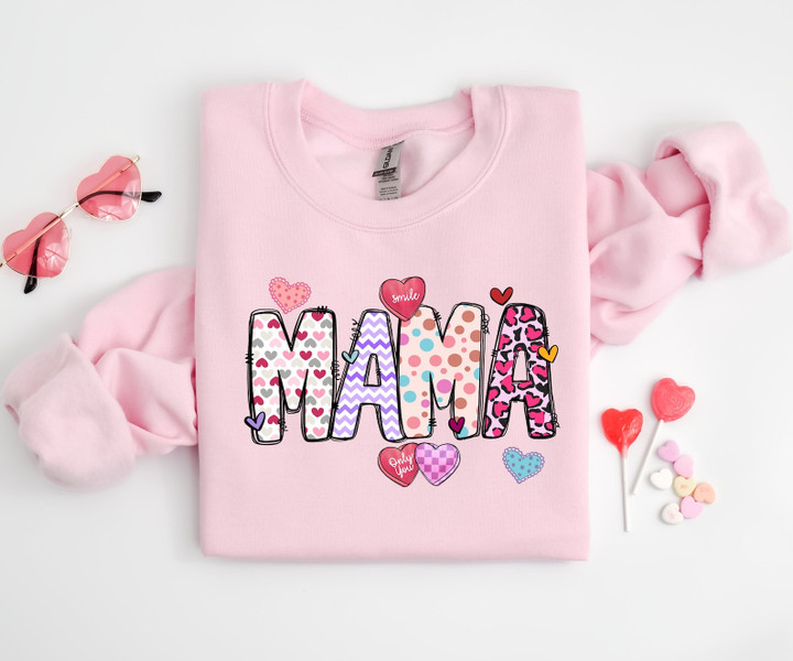 Mama Valentine Sweatshirt, Sweatshirt Gifts for Mom, Cool Mom Sweater