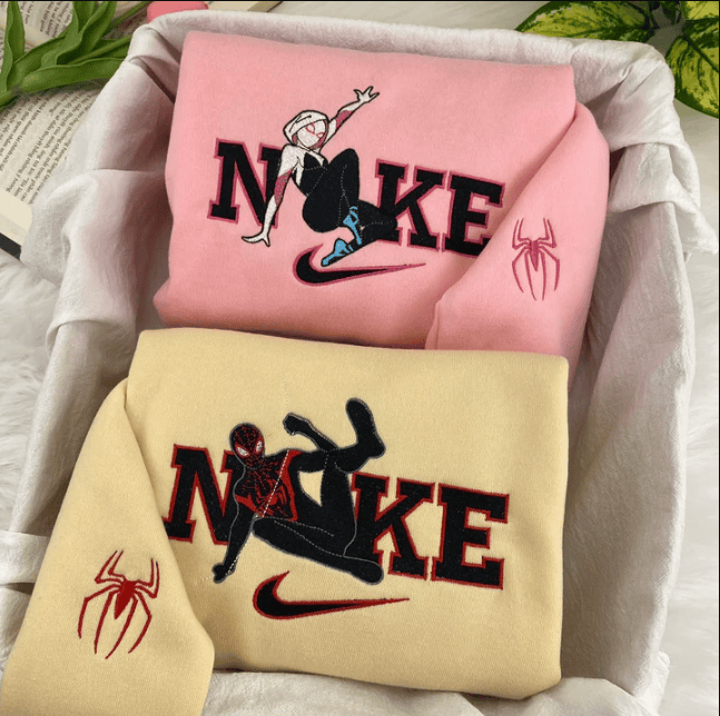 Spiderman Embroidered Matching Set Sweatshirt, Hoodie