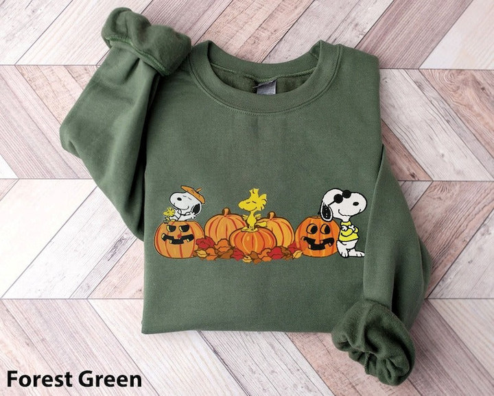 Dog Autumn Pumpkin Unisex Sweatshirt And Hoodie, Retro Snoopy Halloween Shirt, Pumpkins Shirt, Peanuts Halloween, Fall Sweatshirt, Snoopy.