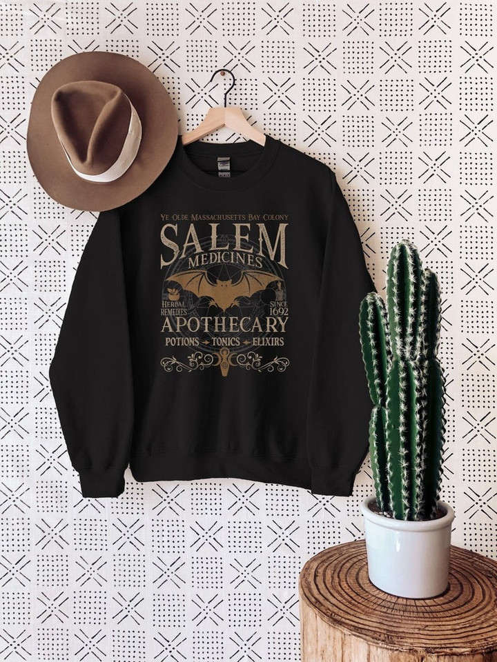 Salem Apothecary Halloween Sweatshirt, Vintage Style Halloween Tee, Salem Witches Shirt, Salem Sweatshirt