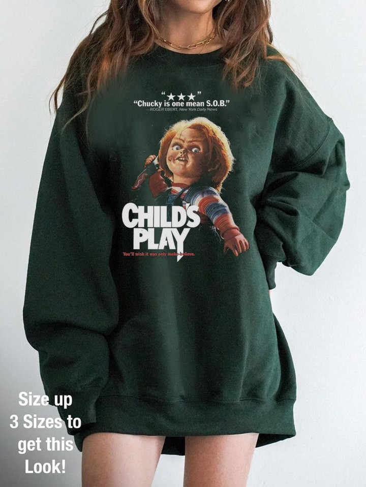 Chucky Child's Play horror movie Tee, Retro 90's Chucky sweatshirt