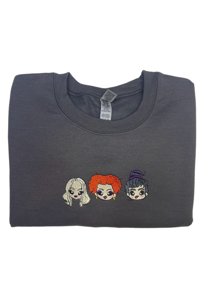 Witches Hocus Pocus Chibi Halloween Sweatshirt, Spooky Season Sweater