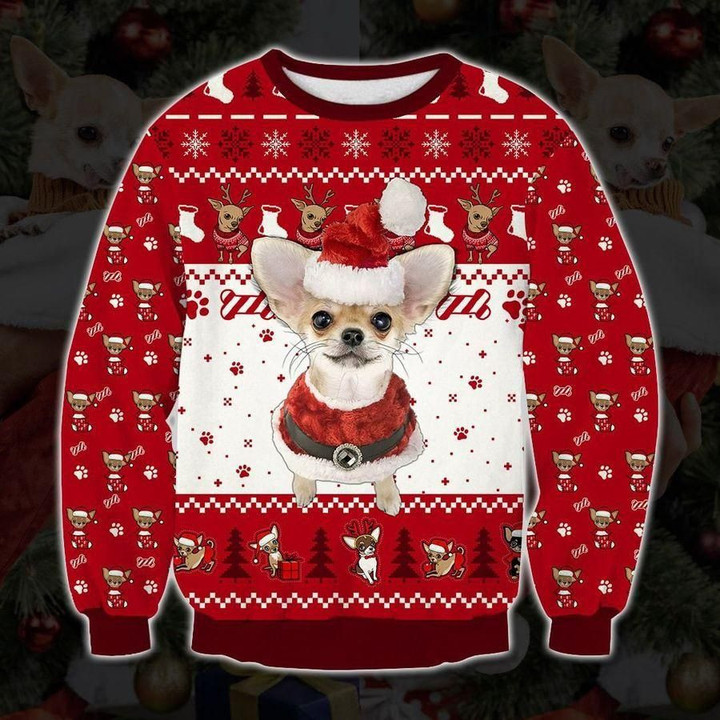 Holiday Chihuahua Ugly Christmas Sweater | For Men &amp; Women | Adult | US1884