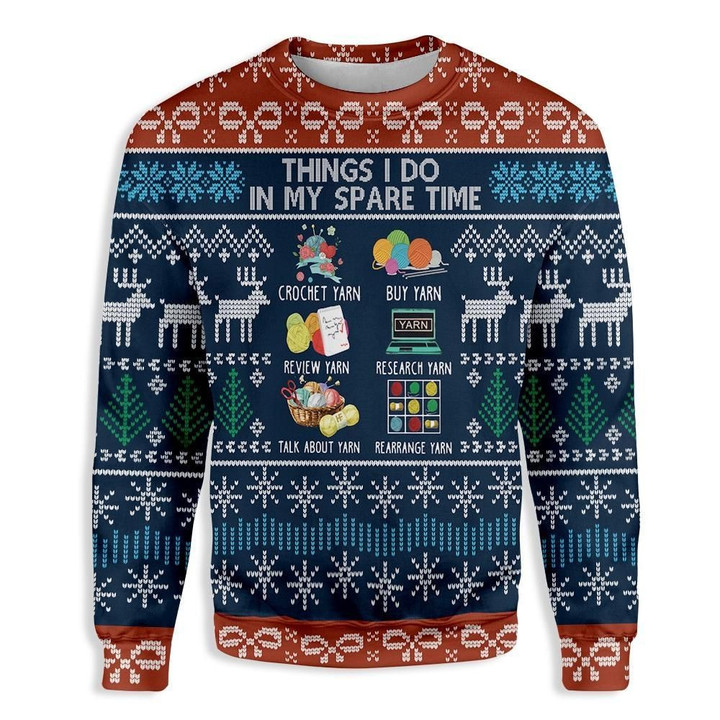 Things I Do At Christmas Yarn Ugly Christmas Sweater | For Men &amp; Women | Adult | US3167