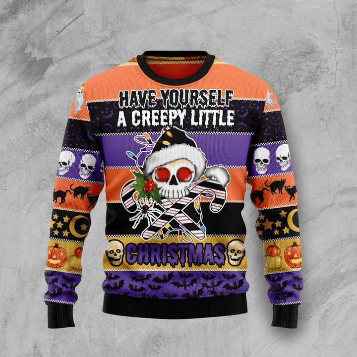 Skull Creepy Ugly Christmas Sweater | For Men &amp; Women | Adult | US1850