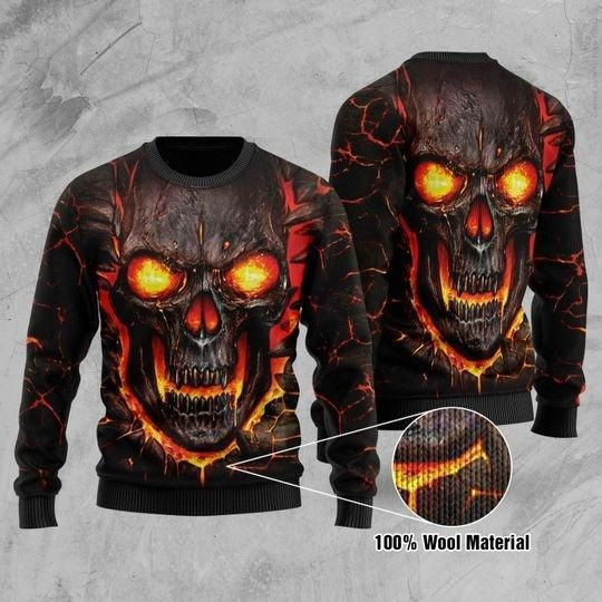 Skull Lava Ugly Christmas Sweater | For Men &amp; Women | Adult | US1101