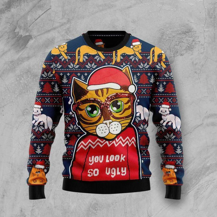 Cat Ugly Christmas Sweater | For Men &amp; Women | Adult | US1605