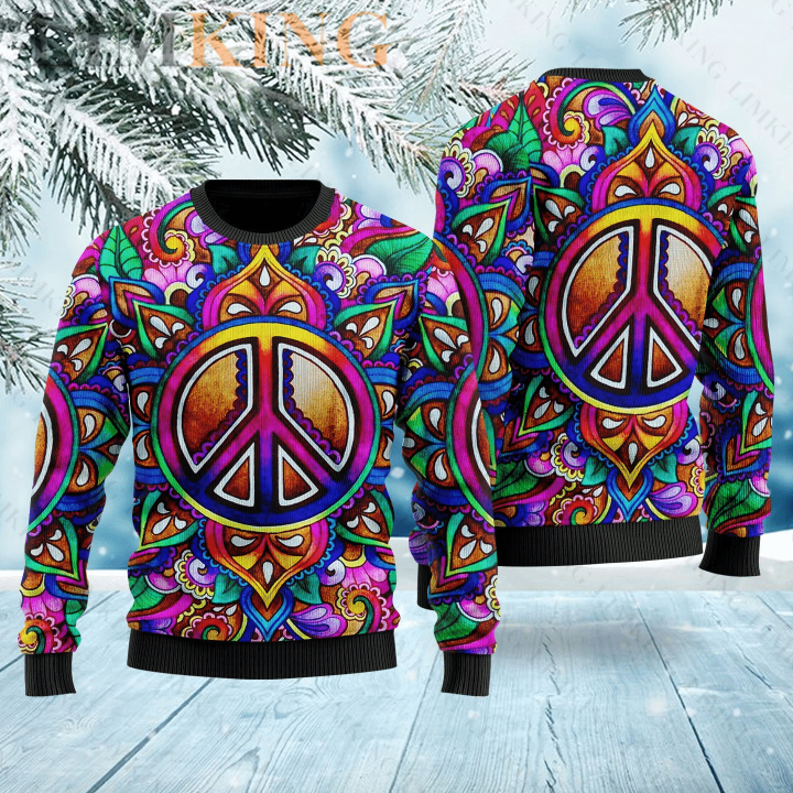 Hippie Ugly Christmas Sweater | For Men &amp; Women | Adult | US1404