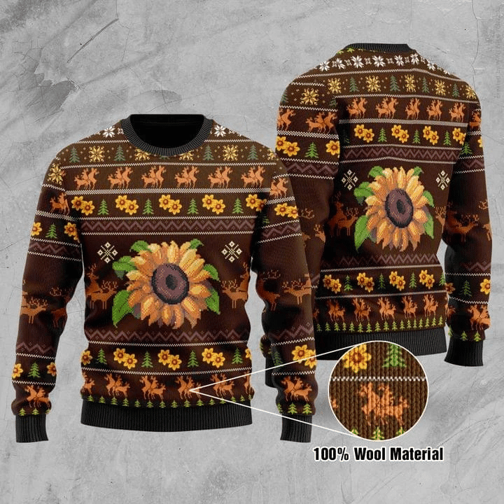 Sunflower Wool Ugly Christmas Sweater | For Men &amp; Women | Adult |  US1020