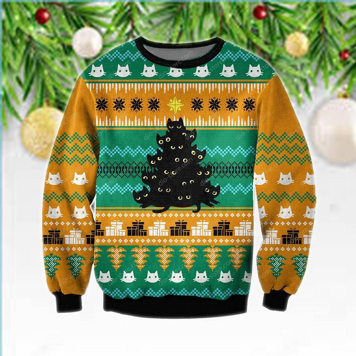 Meowy Ugly Christmas Sweater | For Men &amp; Women | Adult | US3282