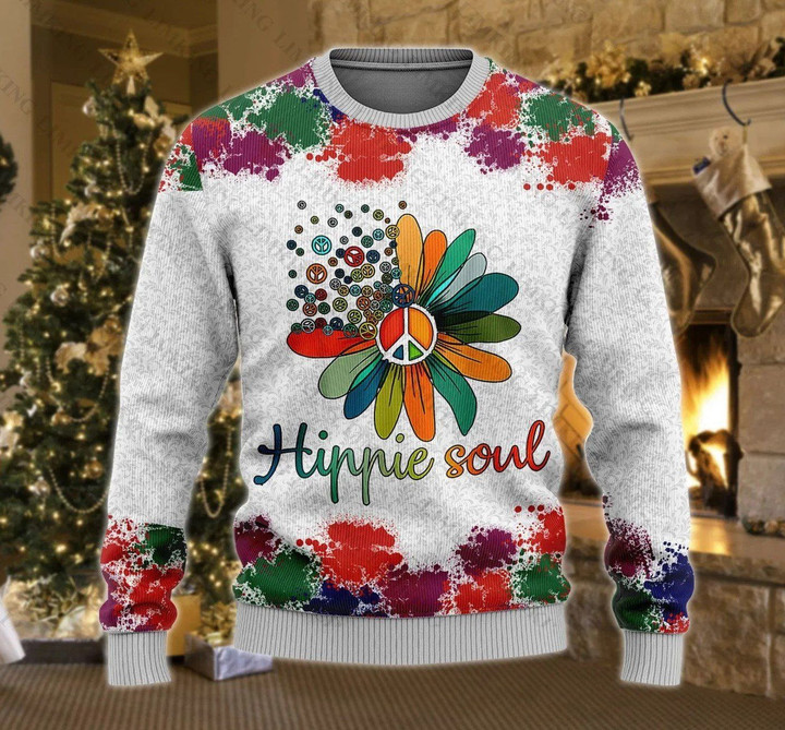 Hippie Soul Ugly Christmas Sweater | For Men &amp; Women | Adult | US1408