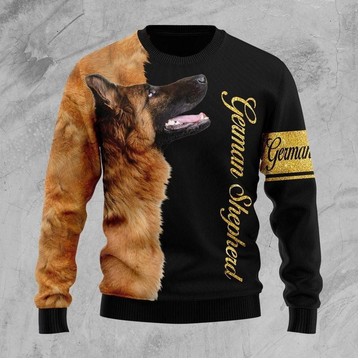 German Shepherd Dog Ugly Christmas Sweater | For Men &amp; Women | Adult | US1811