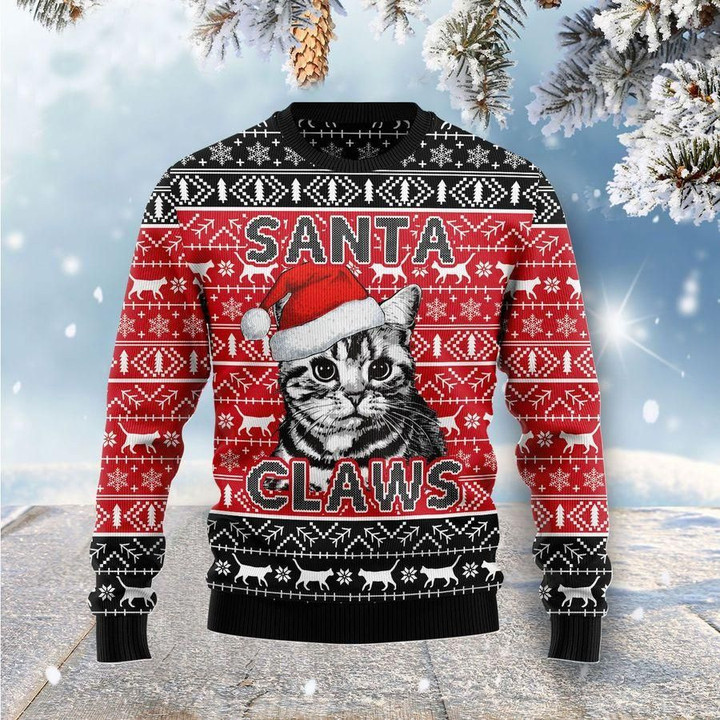 Santa Claws Cat Ugly Christmas Sweater | For Men &amp; Women | Adult | US1860