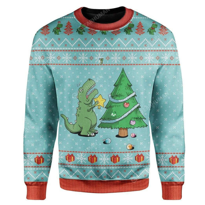 Dinosaur Ugly Christmas Sweater | For Men &amp; Women | Adult | US1823