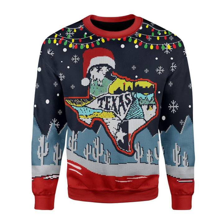 Texas Map Ugly Christmas Sweater | For Men &amp; Women | Adult | US3474