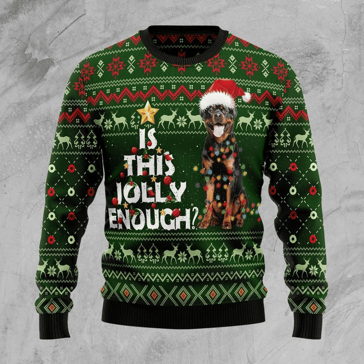 Rottweiler Jolly Ugly Christmas Sweater | For Men &amp; Women | Adult | US1793