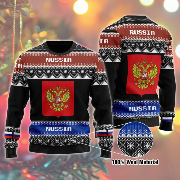 Russia Ugly Christmas Sweater | For Men &amp; Women | Adult | US1647