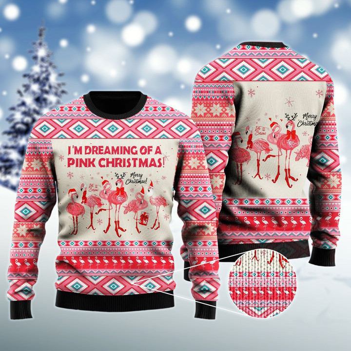 Flamingo Dreaming Of A Pink Christmas Ugly Sweater