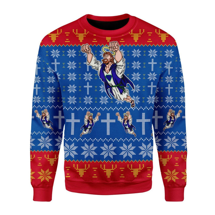 Super Jesus Ugly Christmas Sweater | For Men &amp; Women | Adult | US3486