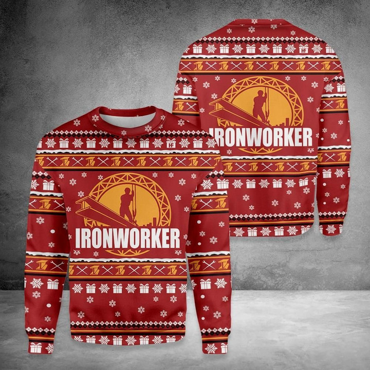 Ironworker Merry Christmas Ugly Christmas Sweater | For Men &amp; Women | Adult | US3206