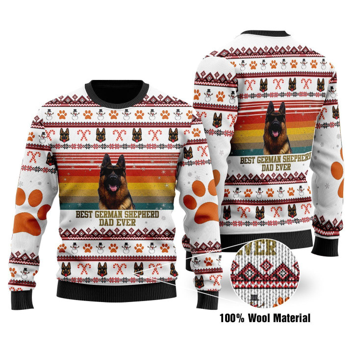 Best German Shepherd Dog Dad Ugly Christmas Sweater | For Men &amp; Women | Adult | US1690