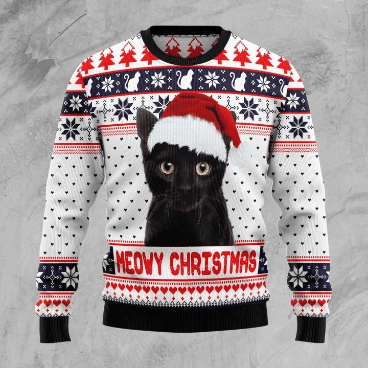 Meowy Ugly Christmas Sweater | For Men &amp; Women | Adult | US3283