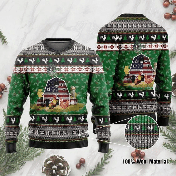 Farming Chickens Ugly Christmas Sweater | For Men &amp; Women | Adult | US1875