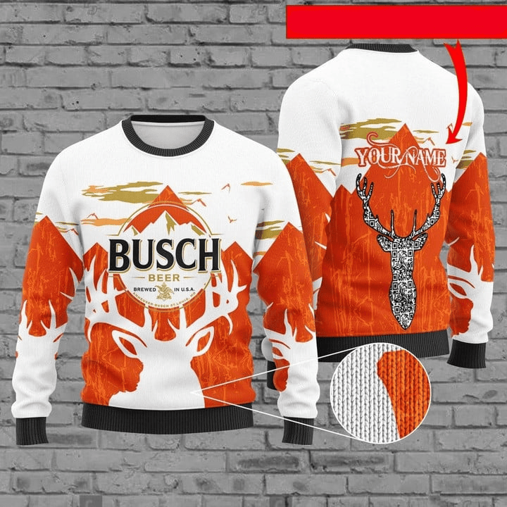 Personalized Busch Beer Christmas Sweater