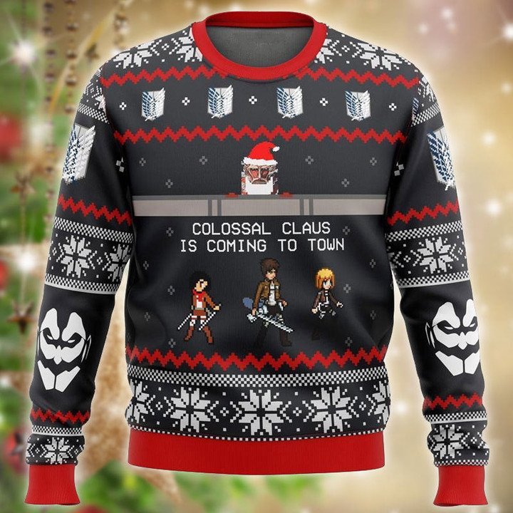 Attack On Titan Colossal Claus Ugly Sweater